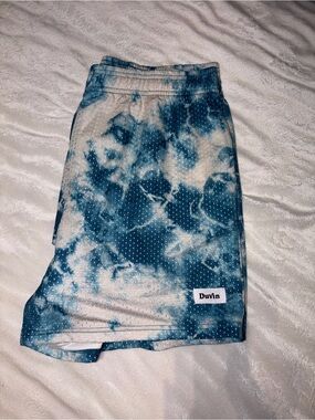 Duvin Blue Tie-Dye Athletic Shorts